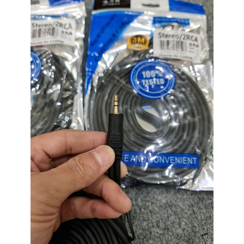 [CHÍNH HÃNG]. Dây 1 đầu 3.5 ra 2 AV chính hãng VELLY 3Met.Lõi đồng nguyên chất