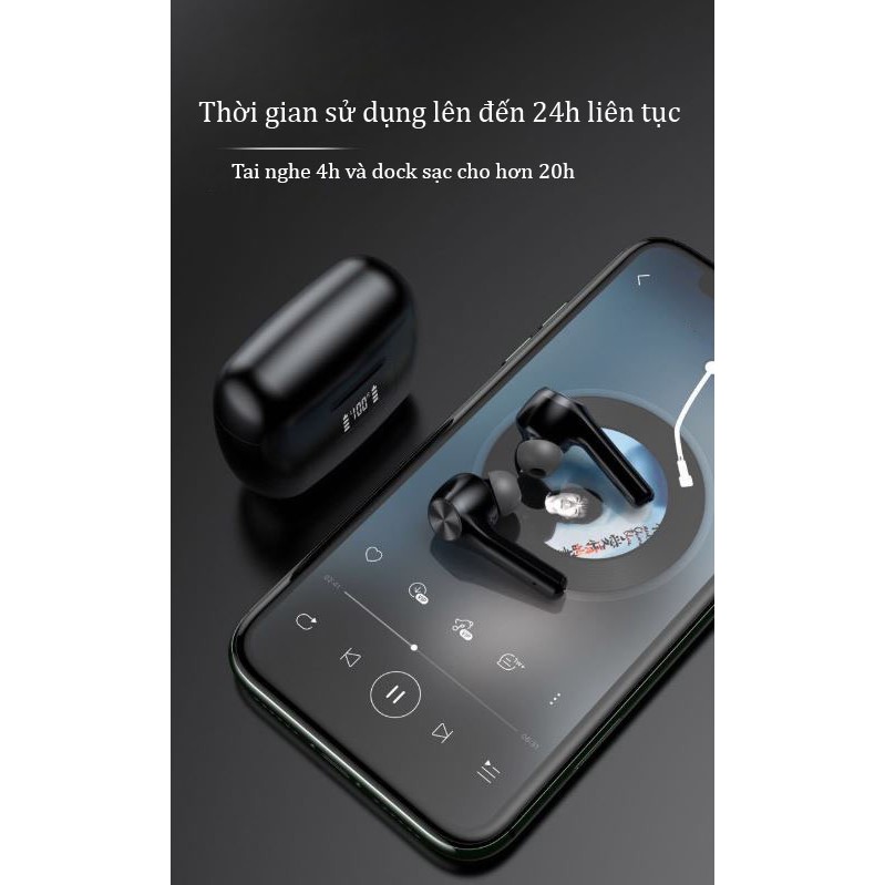 Tai nghe bluetooth true wireless CVT09 - có cảm ứng , đèn led , super bass - bảo hành đổi mới 1 tháng đầu tiên