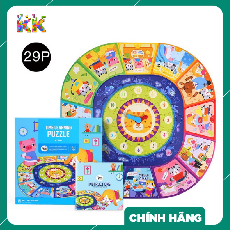 Đồ chơi giáo dục: Xếp hình nghệ thuật theo chủ đề:  My Art Creation Puzzle &amp; Time learning puzzle  - Joan Miro- KKstore