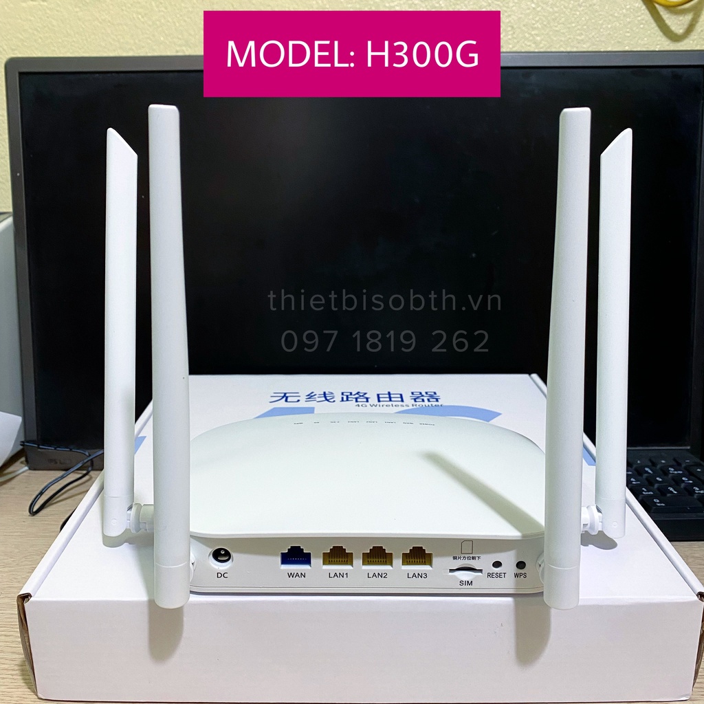 BỘ PHÁT WIFI 4G/3G CPE H300 - CHÍNH HÃNG - 4 ĂNG TEN TỐC ĐỘ 300 MBPS, 32 THIẾT BỊ CÙNG KẾT NỐI. Cho Văn Phòng, Xe Khách,