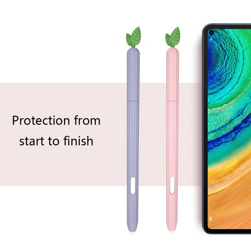 Vỏ bọc bút cảm ứng bằng silicon thiết kế hình rau củ quả xinh xắn dành cho Samsung Galaxy Tab S6 Lite S7 S7 Plus S7 Fe