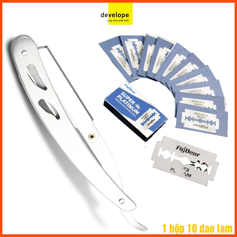 [FREESHIP] Combo dao cạo râu đa năng DEVELOPE + Hộp 10 lưỡi dao cạo râu cao cấp