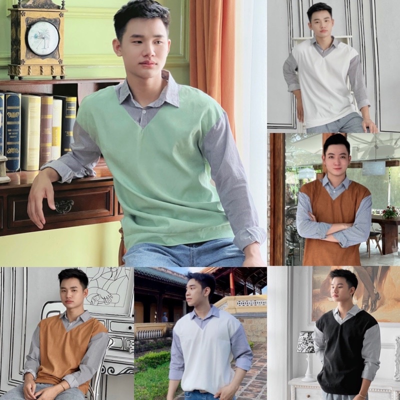 Áo Sơ Mi Phối Nhung Mịn Nam Nữ Tay Dài Hai Unisex Hot Trend Mr Smile 99 Shop