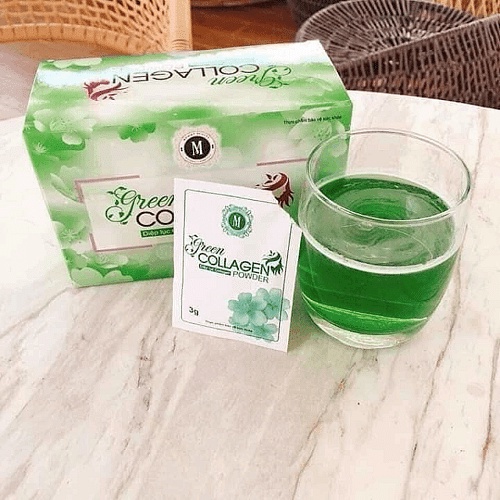 Diệp lục collagen green collagen chính hãng  hỗ trợ làm đẹp da hết mụn giảm thâm nám mờ tàn nhang