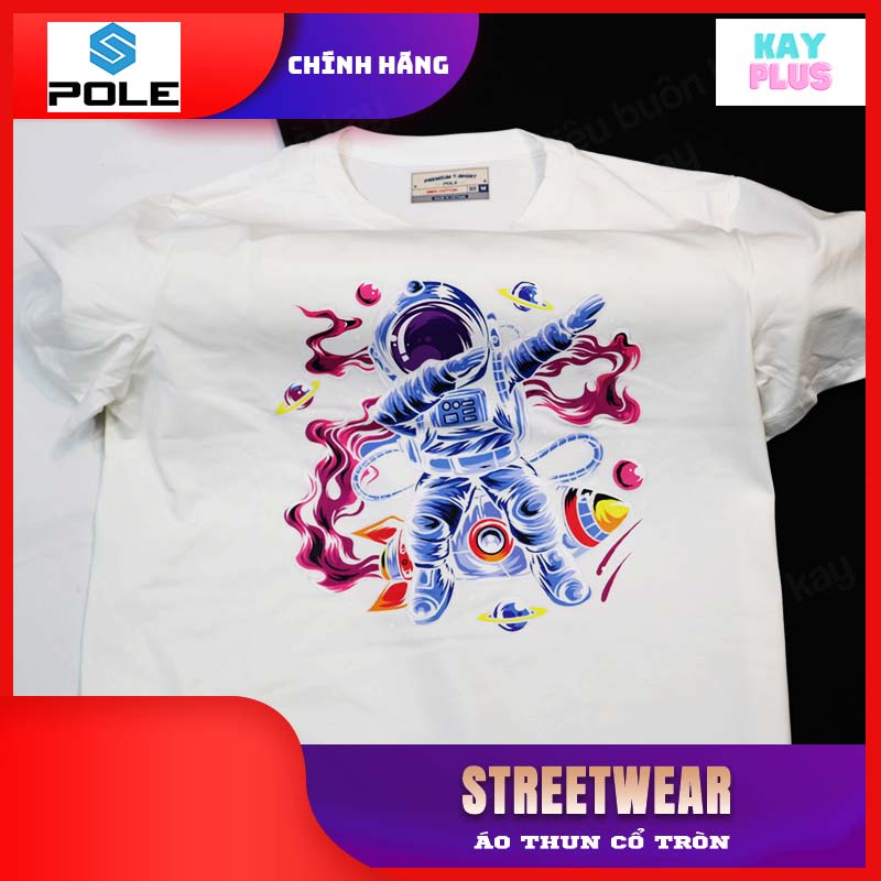 Áo thun Nam &amp; Nữ cổ tròn Pole - Phi hành gia 01