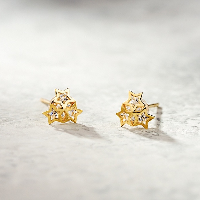 Bông Tai Nữ Vàng 14K BTAM73 Huy Thanh Jewelry