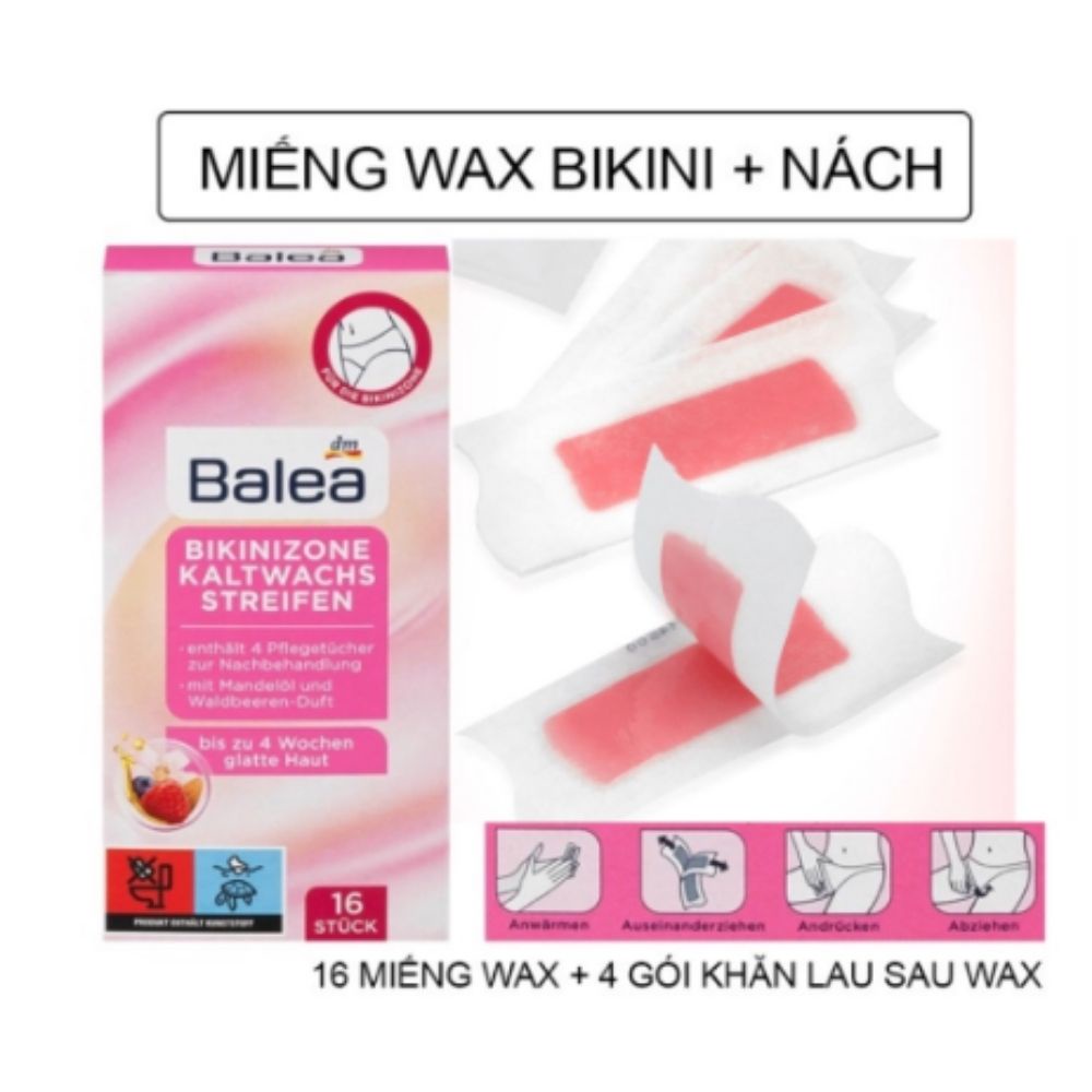 Miếng dán wax tẩy lông mặt, ria mép, lông mày, bikini Balea - Shop Dalavii
