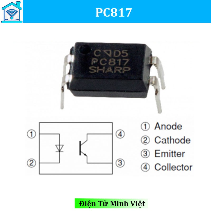 ic so quang so sánh PC817 5V 5mA DIP