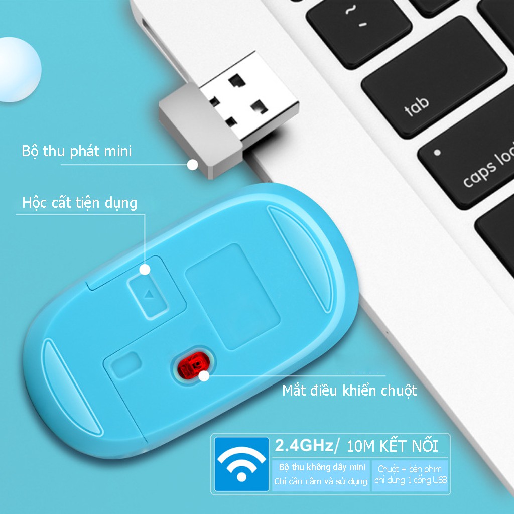 [HÀNG CÓ SẴN] Bộ Bàn Phím Chuột Bluetooth, Bộ bàn phím chuột Không Dây Tiện Lợi BP05