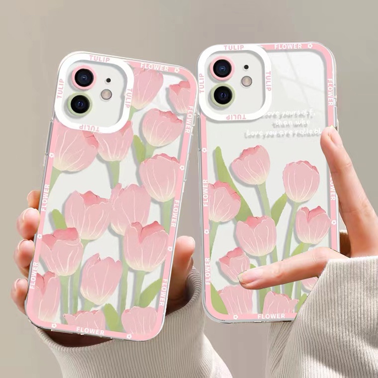 Ốp ĐiệN ThoạI HọA TiếT Hoa Tulip Cho iPhone 11 12 13 Pro MAX X XR XS MAX 12 Pro 6 6S 7 8 Plus