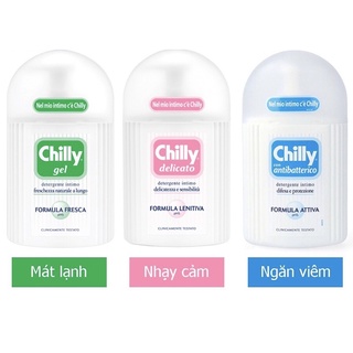 Dung dịch vệ sinh phụ nữ Chilly Delicato (Chai 200ml) Dưỡng mềm mại Sạch dịu êm - Nhập Khẩu Chính Hãng Từ Ý