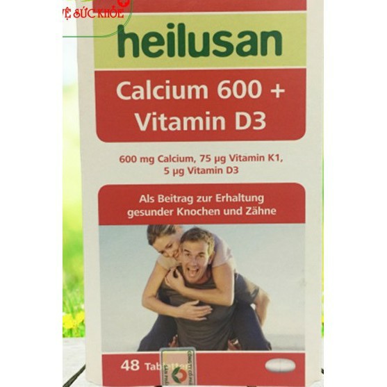 CANXI CALCIUM 600mg + Vitamin D3 HEILUSAN | NHẬP KHẨU CHÍNH HÃNG ĐỨC