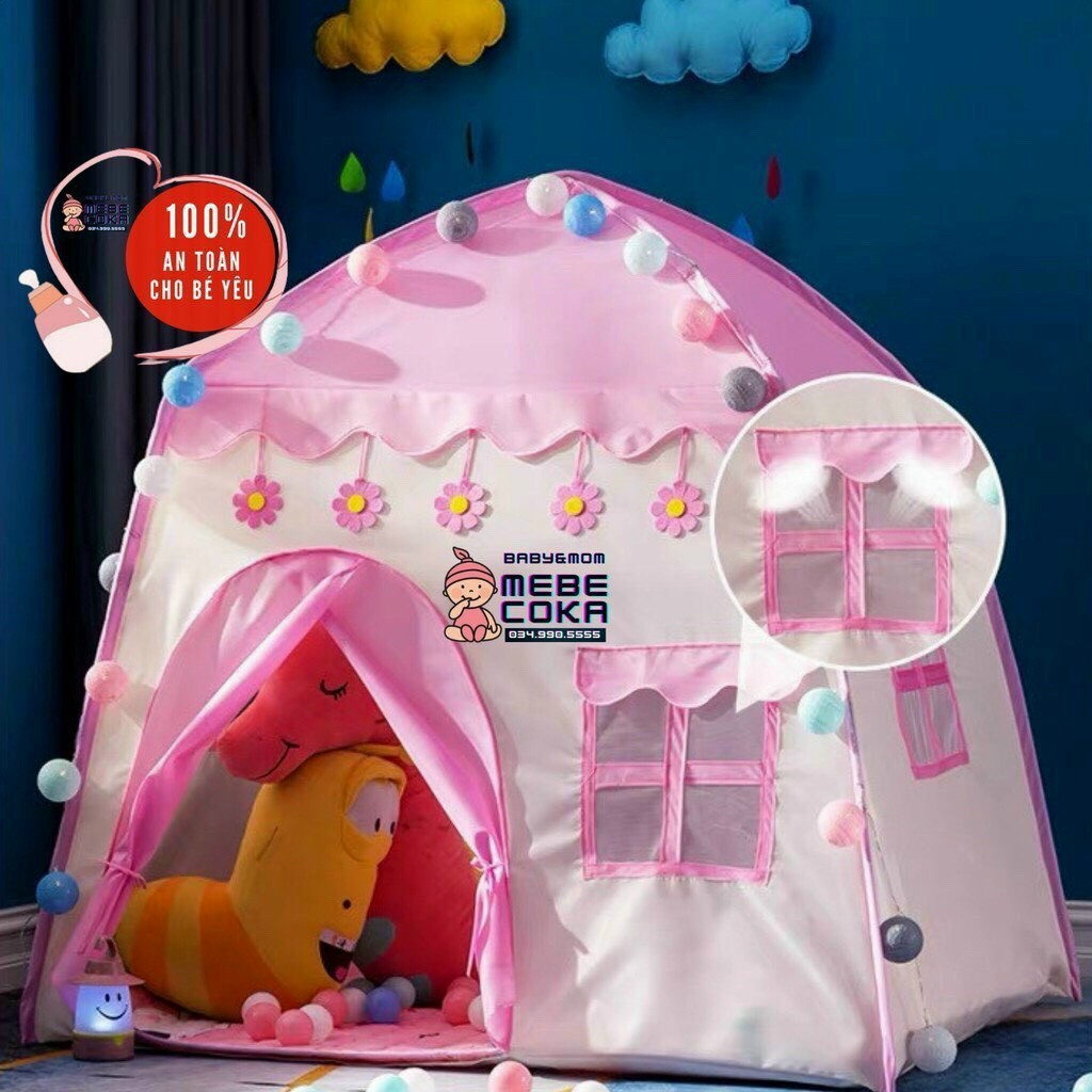 Lều cho bé ❤️FREESHIP❤️ Lều công chúa hoàng tử 2 màu xanh hồng mẫu mới 2021