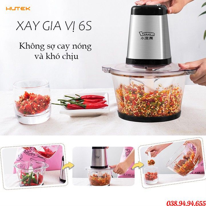 Máy Xay Thịt, máy Xay LOTOR, cối thủy tinh chịu lực, bảo hành 12 tháng