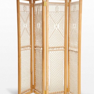 Macrame Lá - Vách ngăn macrame trang trí màu trắng