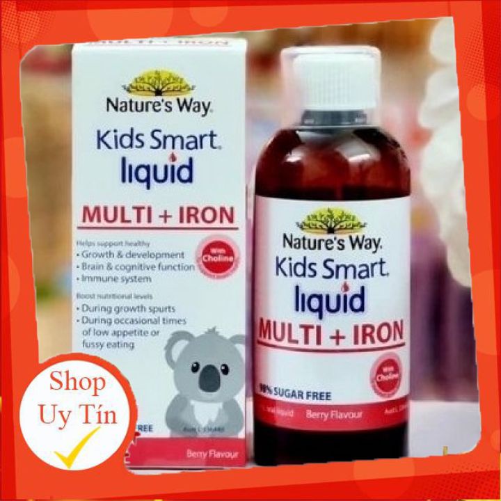 Sắt nước  Nature's Way và vitamin tổng hợp cho bé từ 1 tuổi Kids Smart Liquid Multi + Iron NTW, 200ml