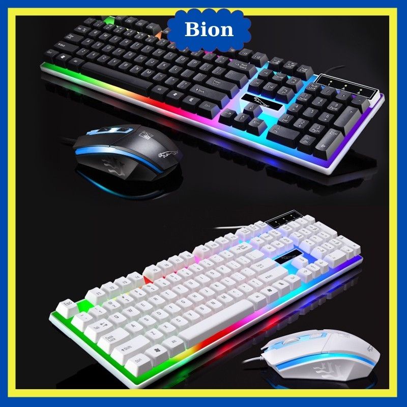 Bộ Bàn Phím Gaming Bàn Phím Máy Tính Có Dây Kèm Chuột Máy Tính Con Báo Có LED 7 Màu Ấn Tượng