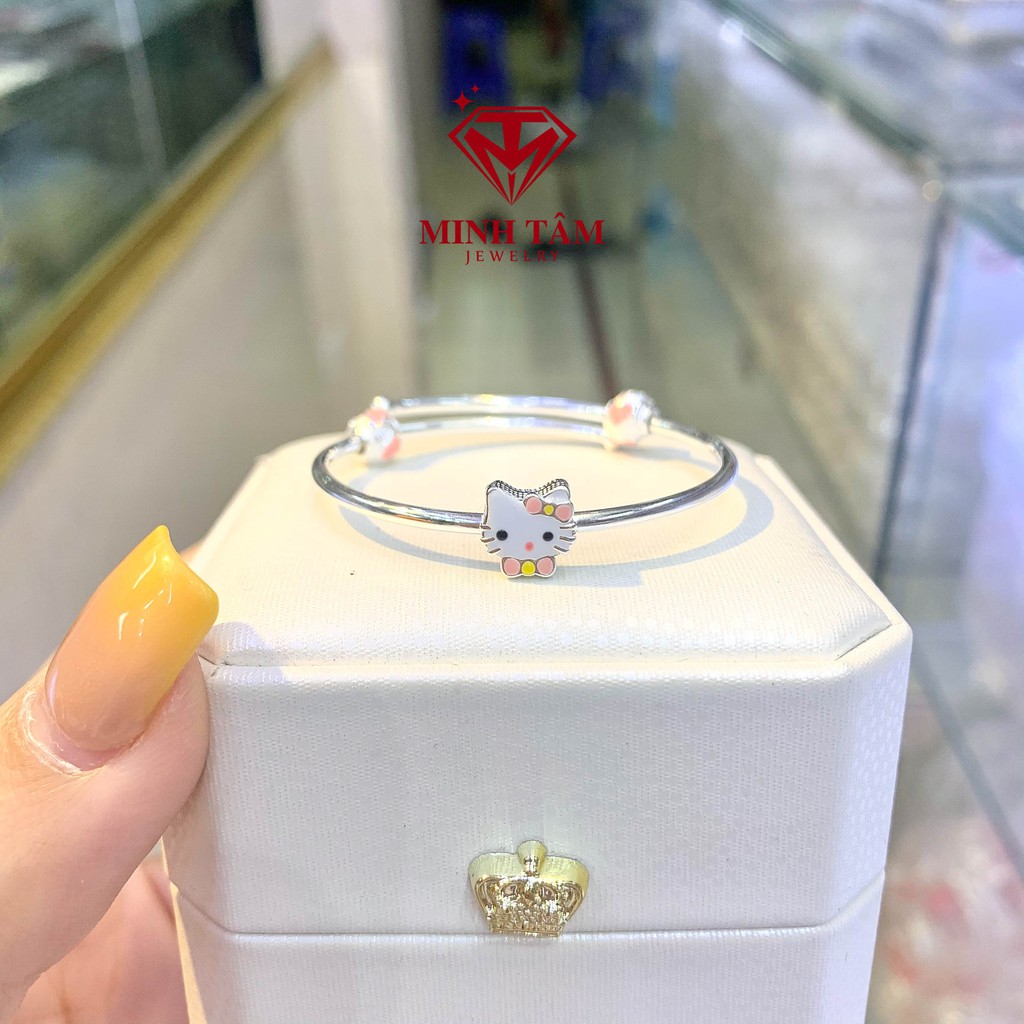 Vòng bạc cho bé Minh Tâm Jewelry, Vòng bạc Hello Kitty bạc S999 cho bé