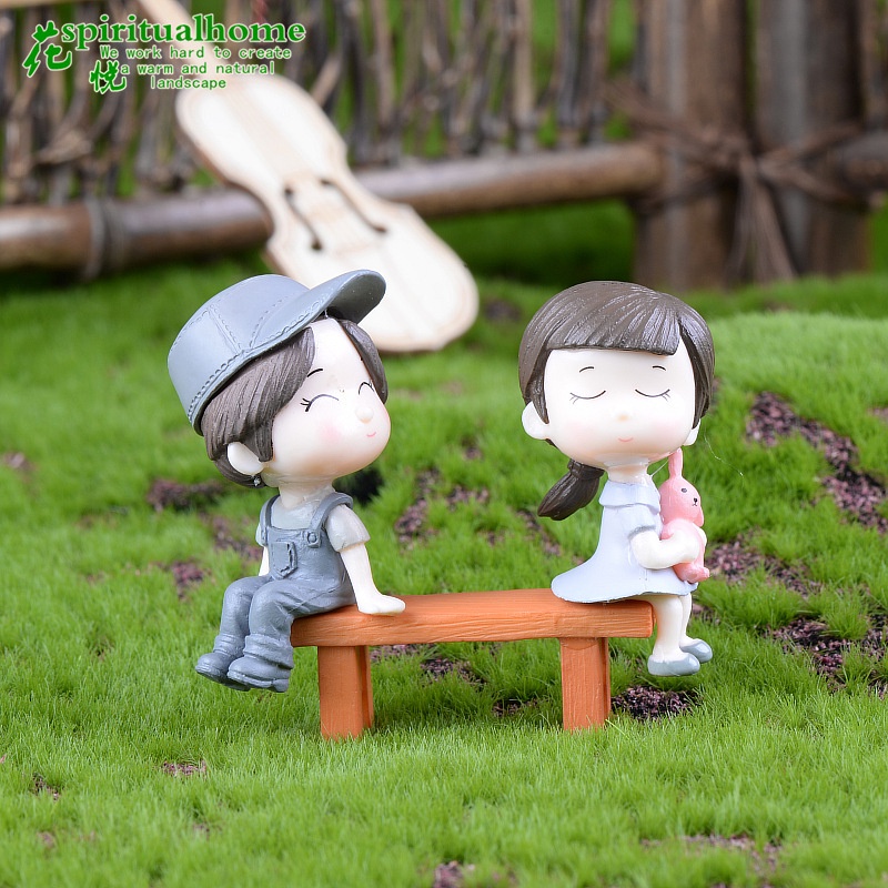 Mô hình cặp đôi trai gái trang trí tiểu cảnh mini, terrarium, chậu cây
