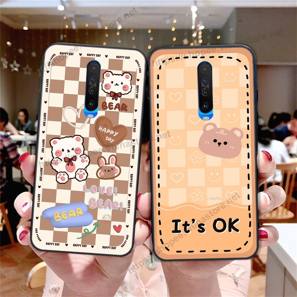 Ốp lưng Xiaomi Redmi K20 / K20 PRO / MI 9T / K30 / K30 5G trái tim gấu cute thể thao cá tính, giá rẻ