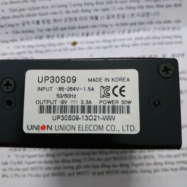Nguồn tổ ong 9v - 3,3A  cũ