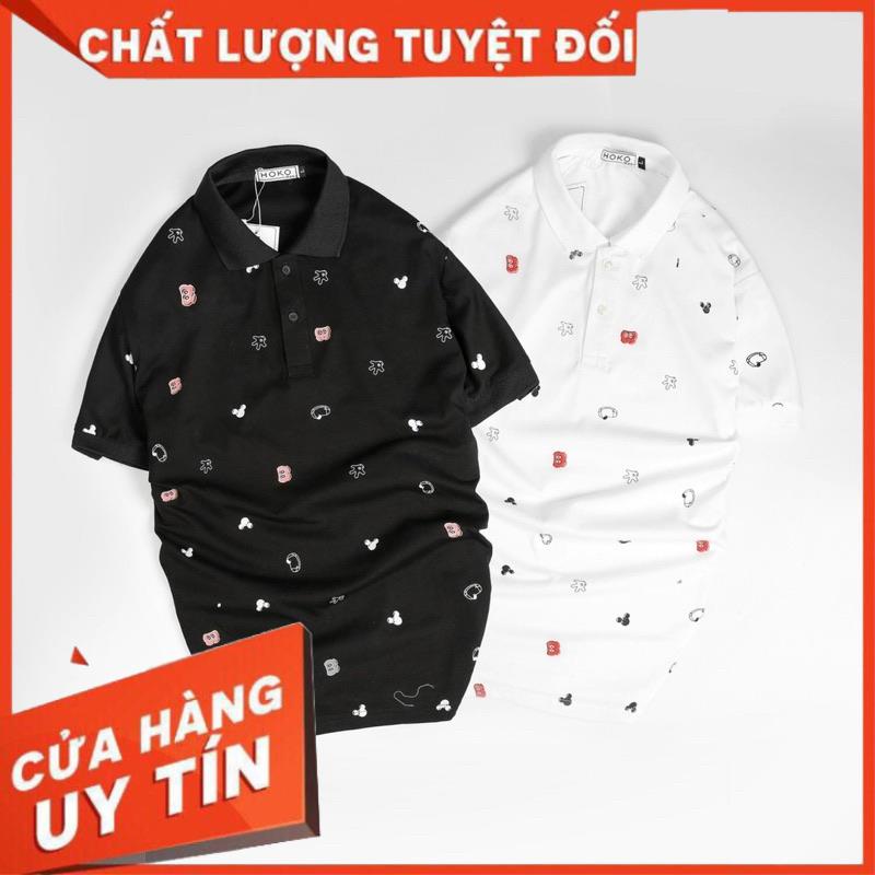 Áo Thun cổ trụ họa tiết cute
