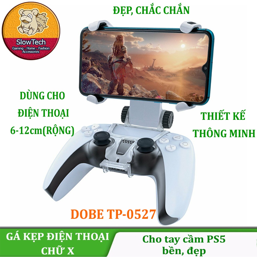 Gá Kẹp Điện Thoại Chữ X Cho Tay Cầm PS5 Dualsense, Nhựa ABS Cao Cấp, Thiết Kế Chắc Chắn, Hàng Chính Hãng Dobe TP5-0527