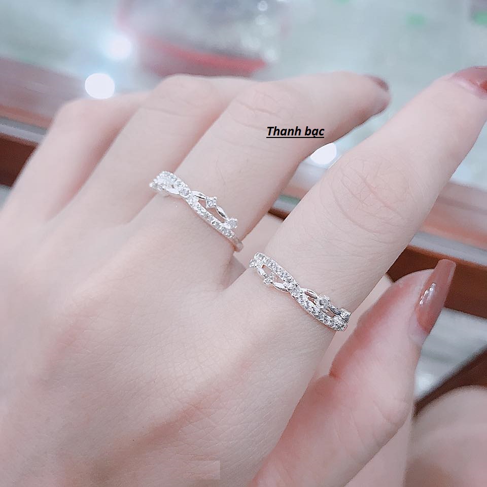 Nhẫn nữ bạc ta đính đá xoắn - đẹp và rất đẹp - Thanh bạc