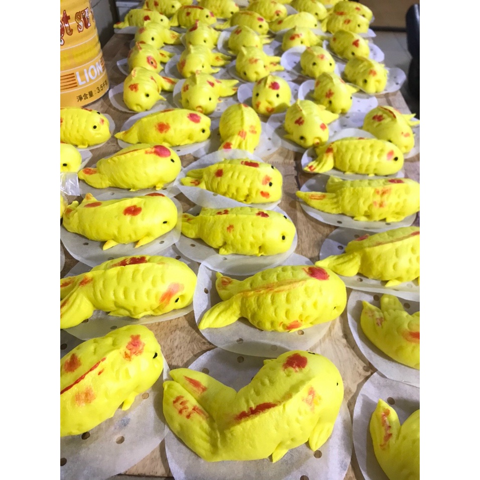 Bánh bao thần tài, túi tiền, thỏi vàng 80gam