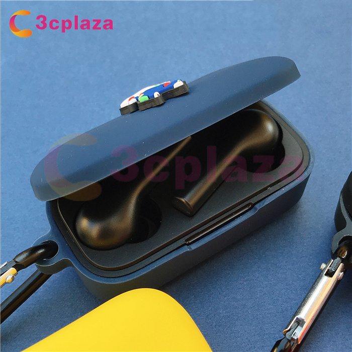 Vỏ silicone mềm bảo vệ hộp sạc tai nghe bluetooth Qcy T5 / T5S có dây đeo