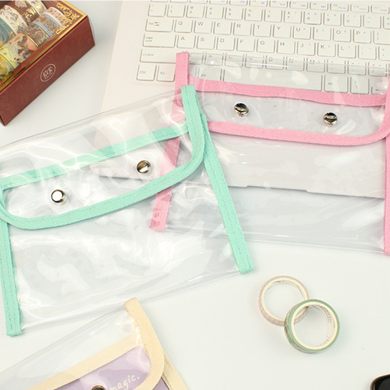 Túi Đựng Bút Trong Suốt Chống Thấm Nước Di Động Tiện Dụng Mang Theo Du Lịch
