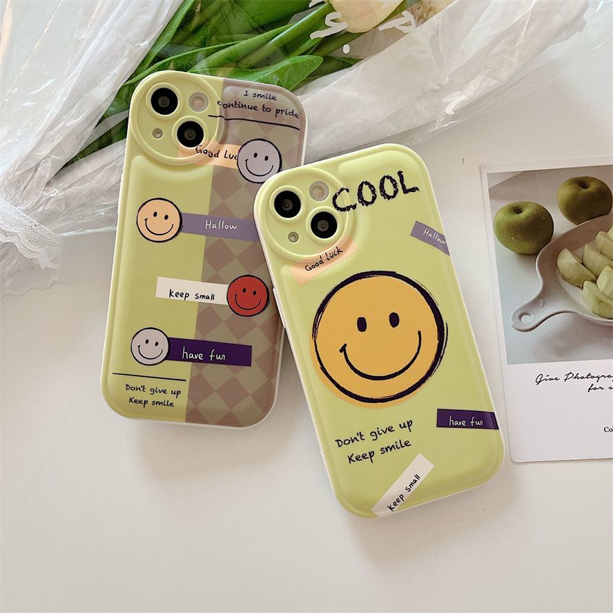 Ốp Điện Thoại Họa Tiết Mặt Cười Màu Xanh Lá Cây Mát Mẻ Cho Apple IPhone 12 13 11 Pro Max X Xs Max Xr Kkhy