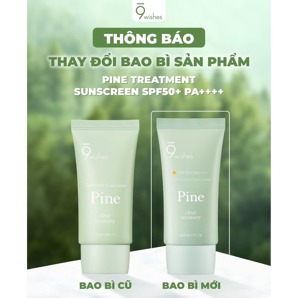 Kem chống nắng 9 Wishes Pine Treatment Suncreen SPF50+ PA++++ 50ml