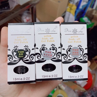 Cặp base top gellish đen, base top cứng móng gelish đen