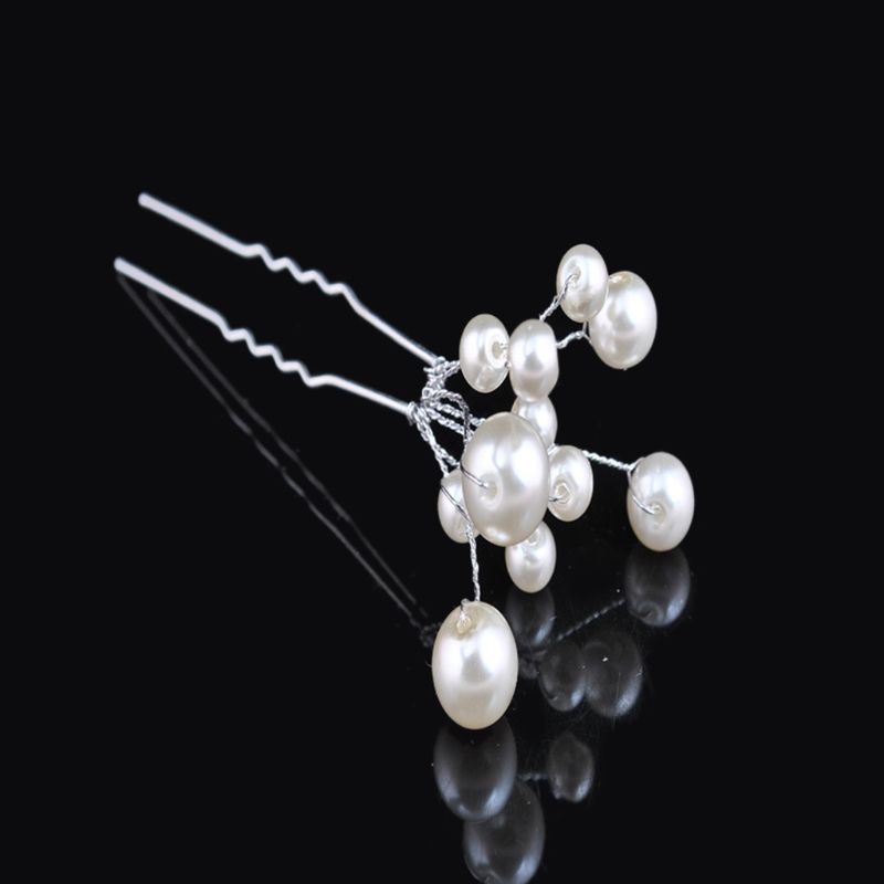 Xixi Trâm Cài Tóc Kim Loại Hình Hoa Đính Ngọc Trai Giả Xinh Xắn Cho Nữ