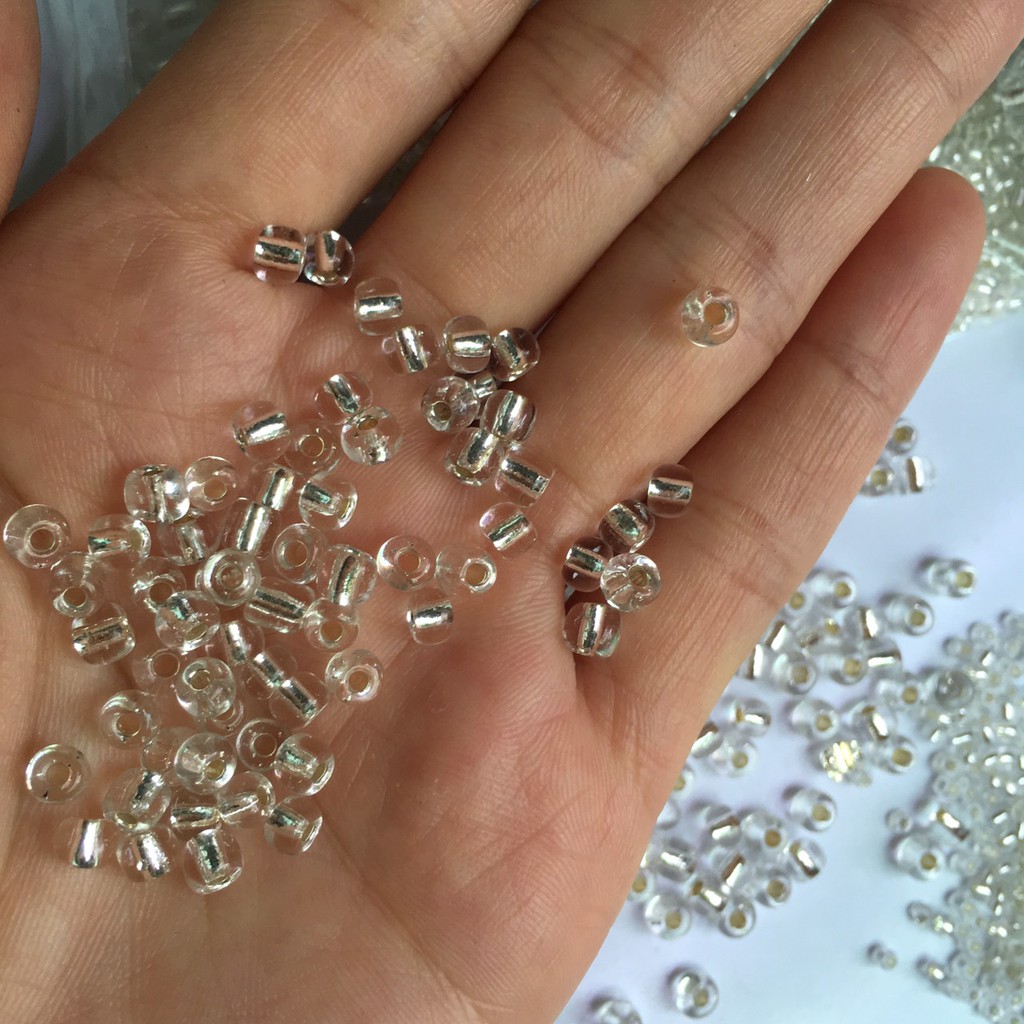 13g cườm cát lỗ bạc hạt tròn hoặc hình trụ, chọn mẫu GB49R