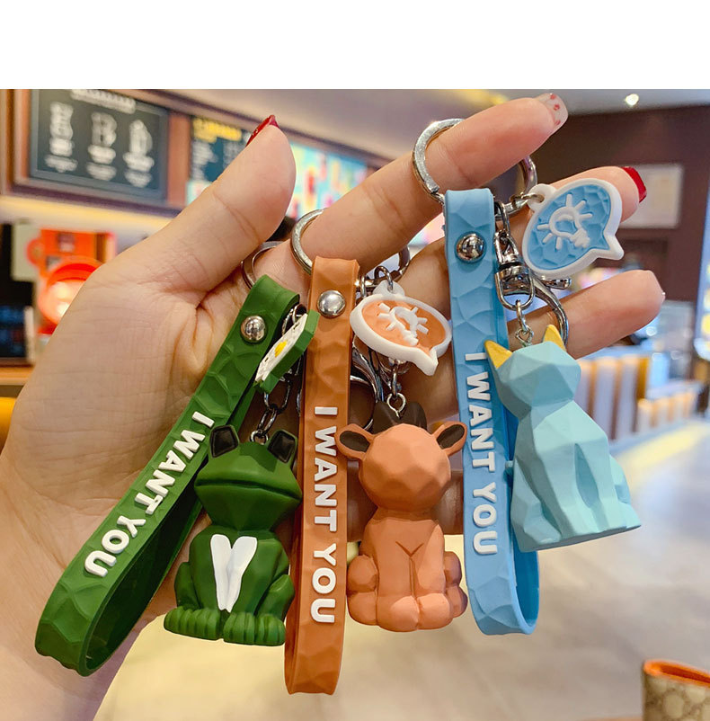 Móc khóa trang trí họa tiết động vật đáng yêu