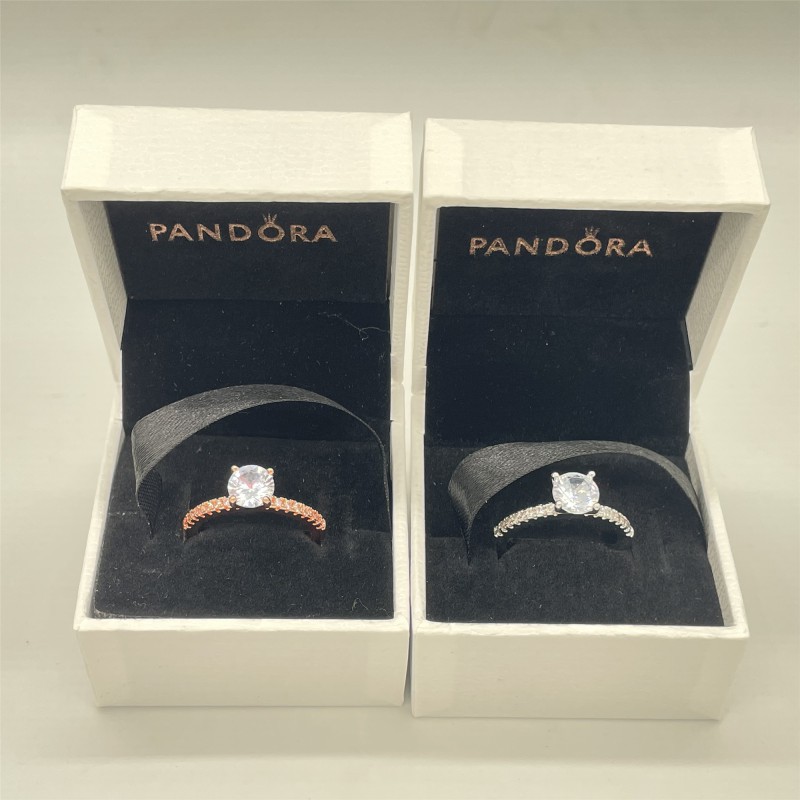 weiweijewelry/Nhẫn đính hôn kim cương vàng trắng thiết kế sang trọng cho nữ-Hộp trang sức pandora