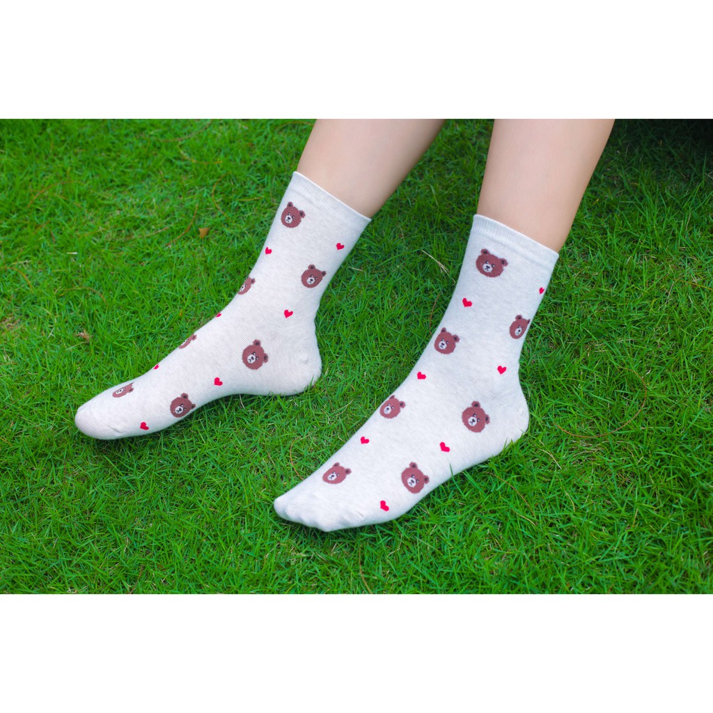 Tất vớ nữ cổ cao hình thú cute Kikiya cao cấp Hàn Quốc W-C-042