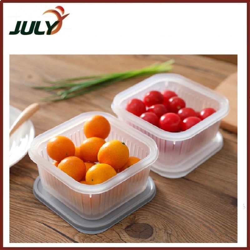 Hủ đựng có lưới thoát nước 2 ngăn