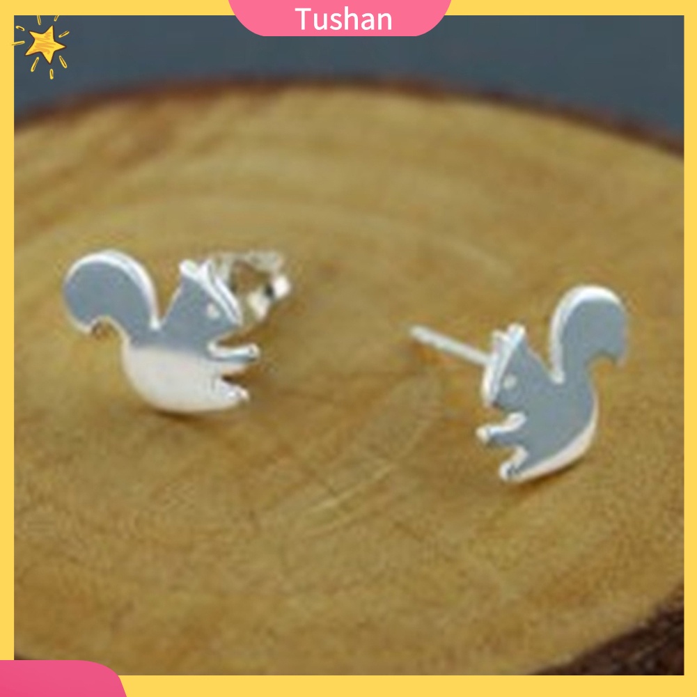 TUSH Fashion Women Squirrel Animal Shape Ear Stud Earrings Jewelry Birthday Gift