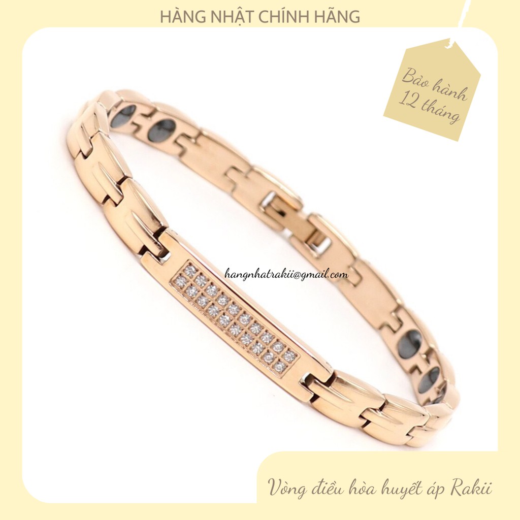 Vòng tay điều hòa huyết áp Rakii Nhật Bản ,Vòng đeo tay thời trang Germanium Hematite Zircon tinh khiết