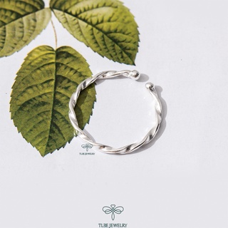 Nhẫn bạc nữ TLEE xoắn bi trơn basic cá tính TLEE JEWELRY A0218