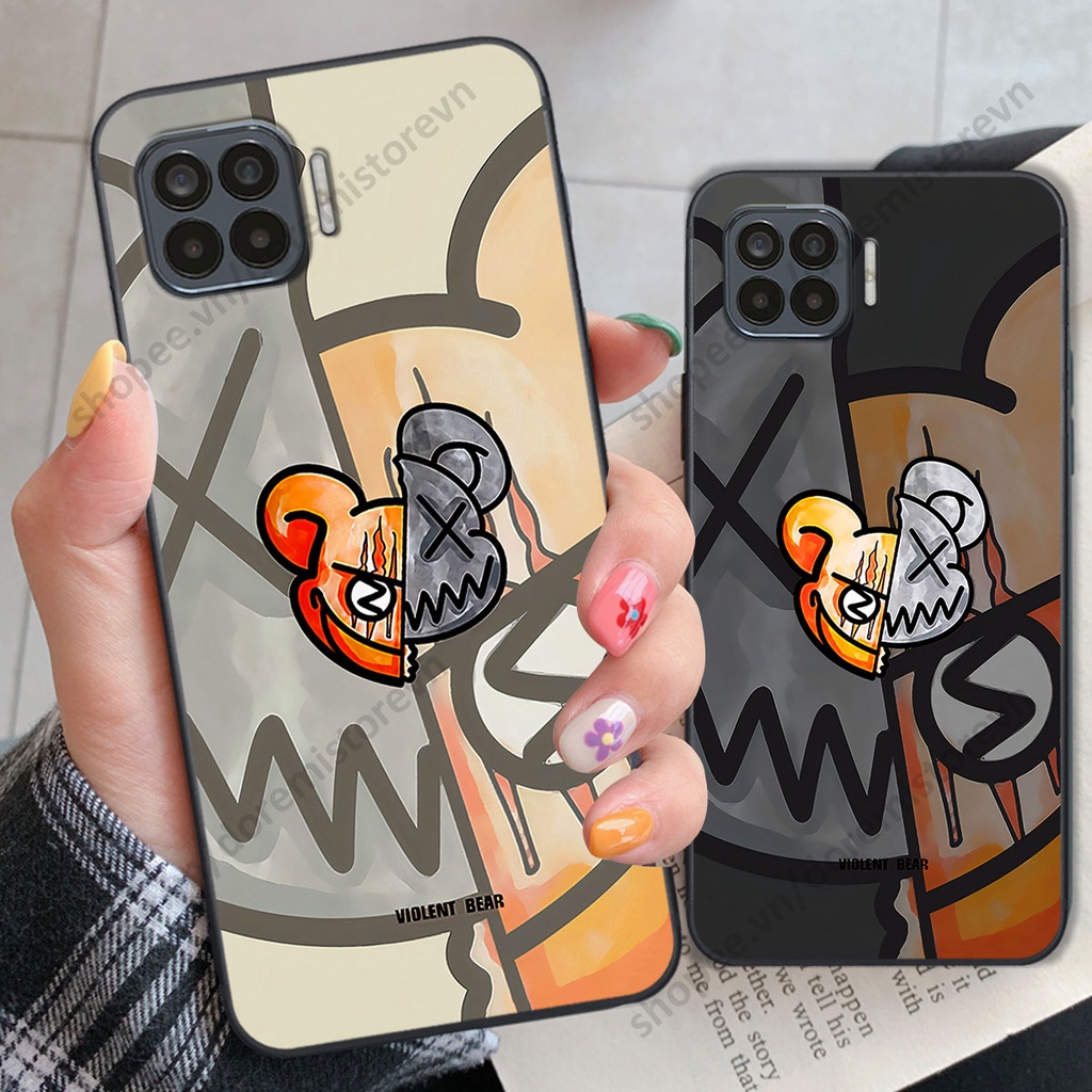 Ốp lưng Oppo A73 / A93 hình kaws, kith, bear brick nổi 3D phong cách độc đáo