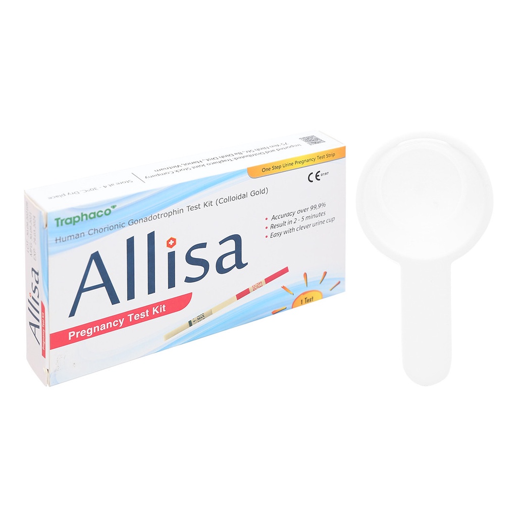 Que thử thai bản to Allisa của Traphaco. Que thử phát hiện thai sớm, nhanh, chính xác