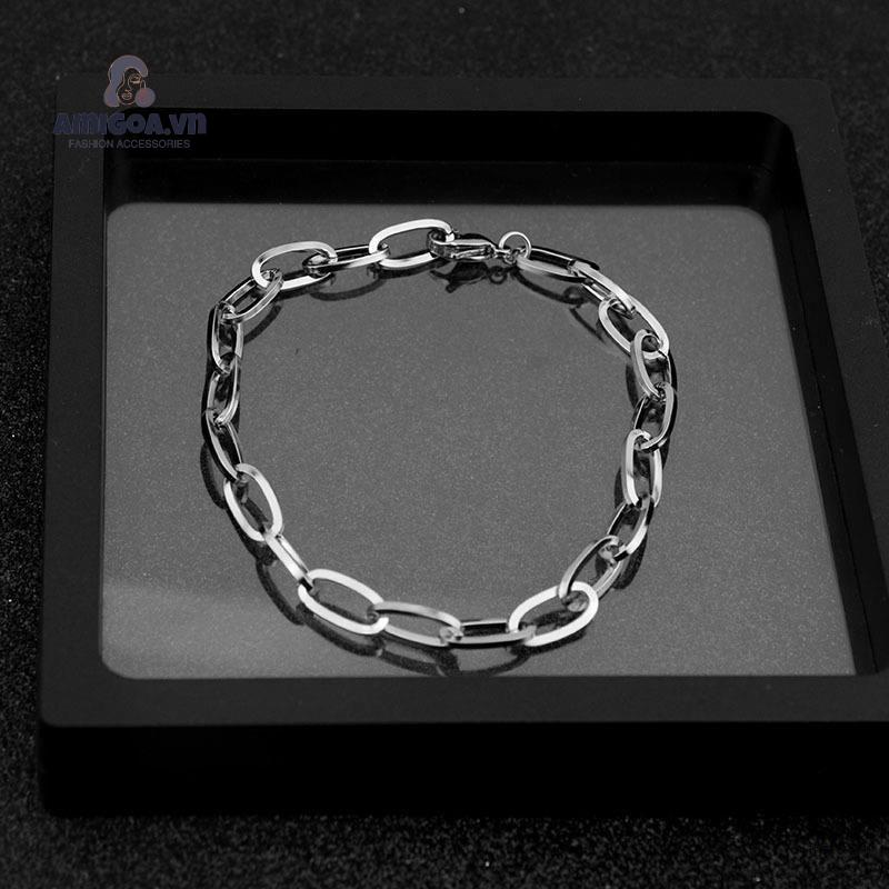 Vòng Tay Thiết Kế Mắt Xích Đơn Giản Thời Trang Cho Nam Và Nữ