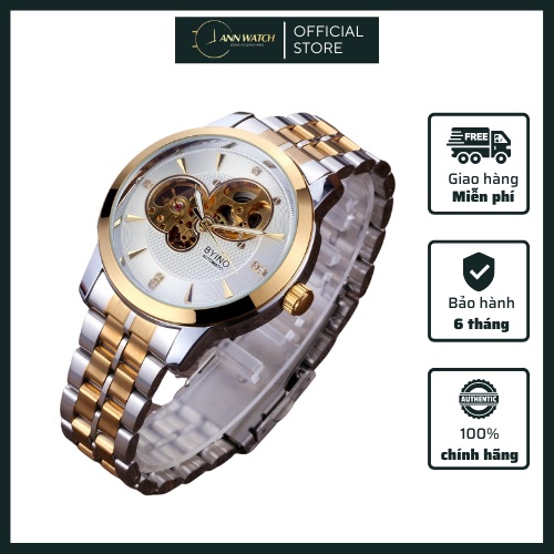 [ Hàng Chính Hãng+Có Bảo Hành ] Đồng Hồ Nam BYINO Cơ Dây Kim Loại Mặt 42- Ann Watch - A09