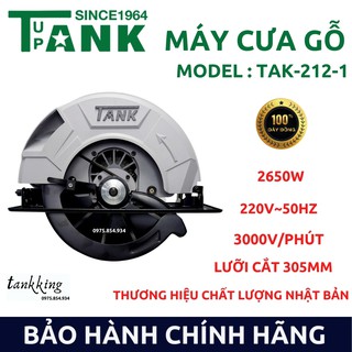 Máy cưa đĩa cắt gỗ tank-212, máy cưa đĩa cầm tay 305mm, máy cắt gỗ công suất 2600w, tốc độ 3000v/phút