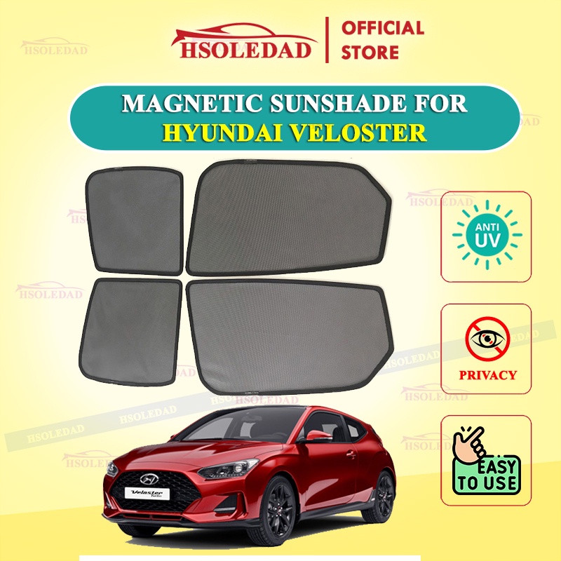 Rèm che nắng nam châm cho xe Hyundai Veloster, bộ 3 tấm, hàng loại 1 cao cấp nhất, vừa khít kính