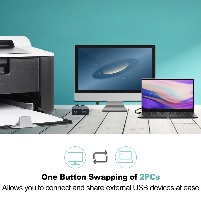 Bộ Chia Hai Cổng USB 3.0 Ra 2 Cổng 5Gbps Có Công Tắc